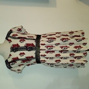 GOTH ROYAL BONES By Tripp White Red Black SKULL & ROSES Lace MINI DRESS XL
